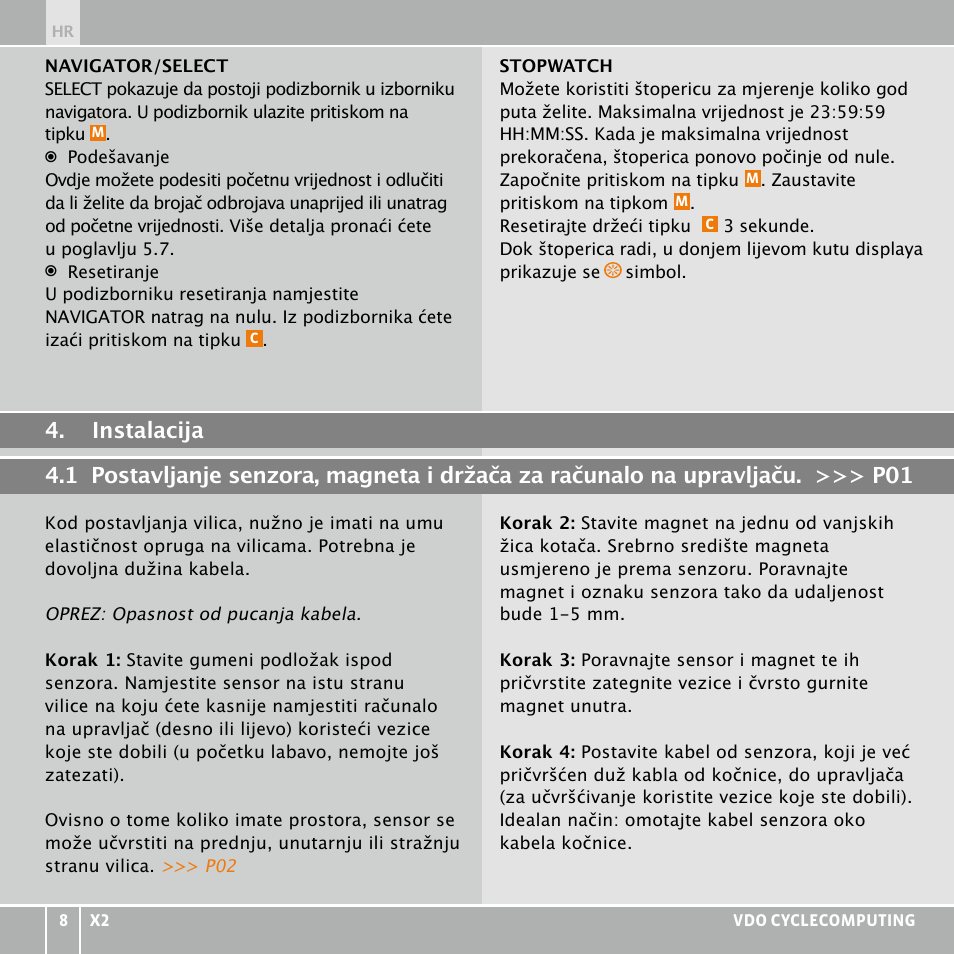 VDO WR X2 User Manual | Page 198 / 264