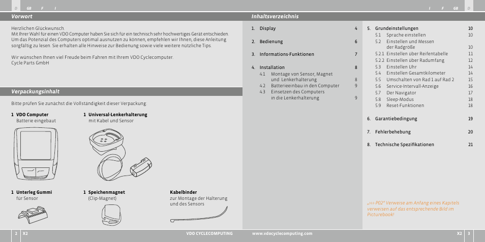 VDO WR X2 User Manual | Page 2 / 264