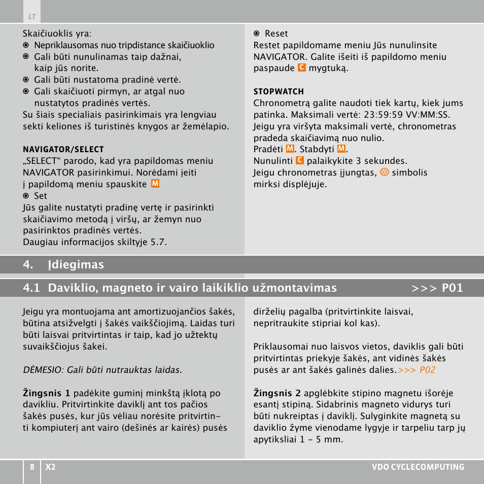 VDO WR X2 User Manual | Page 222 / 264