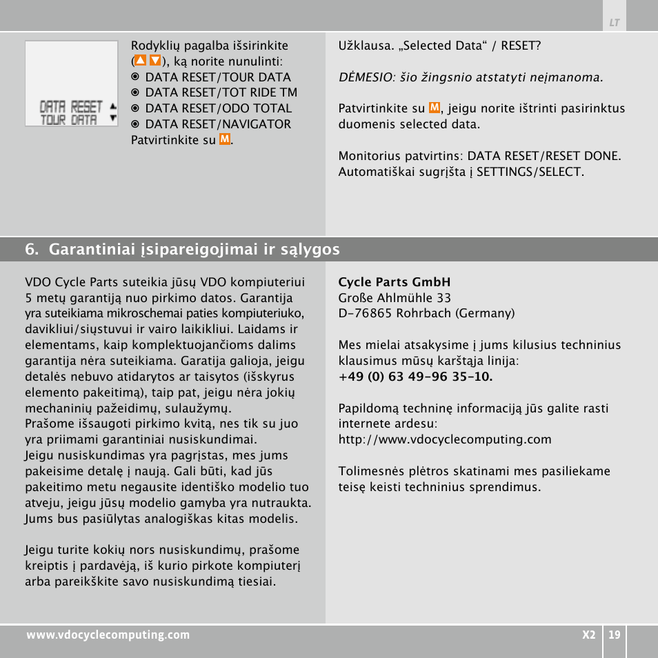 VDO WR X2 User Manual | Page 233 / 264