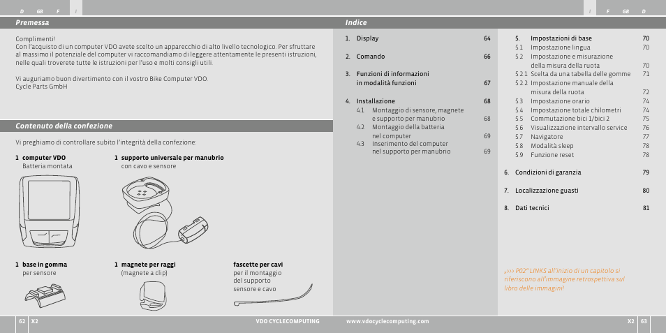 VDO WR X2 User Manual | Page 32 / 264