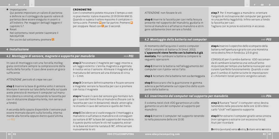 VDO WR X2 User Manual | Page 35 / 264