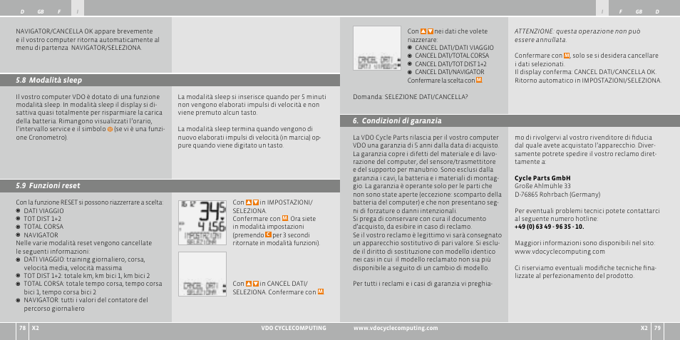 VDO WR X2 User Manual | Page 40 / 264
