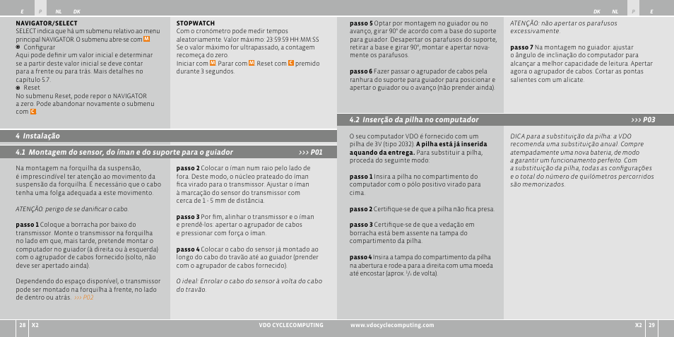 VDO WR X2 User Manual | Page 58 / 264