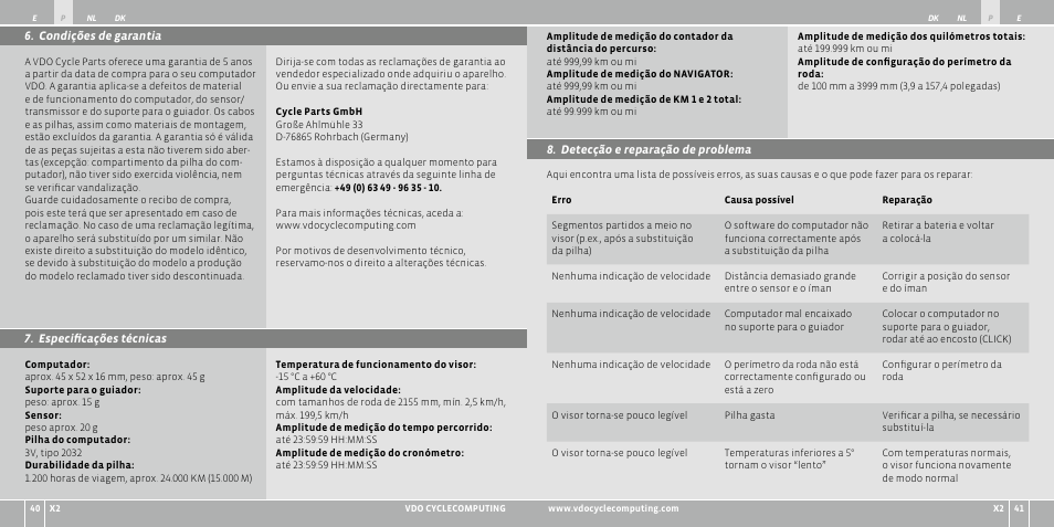 VDO WR X2 User Manual | Page 64 / 264