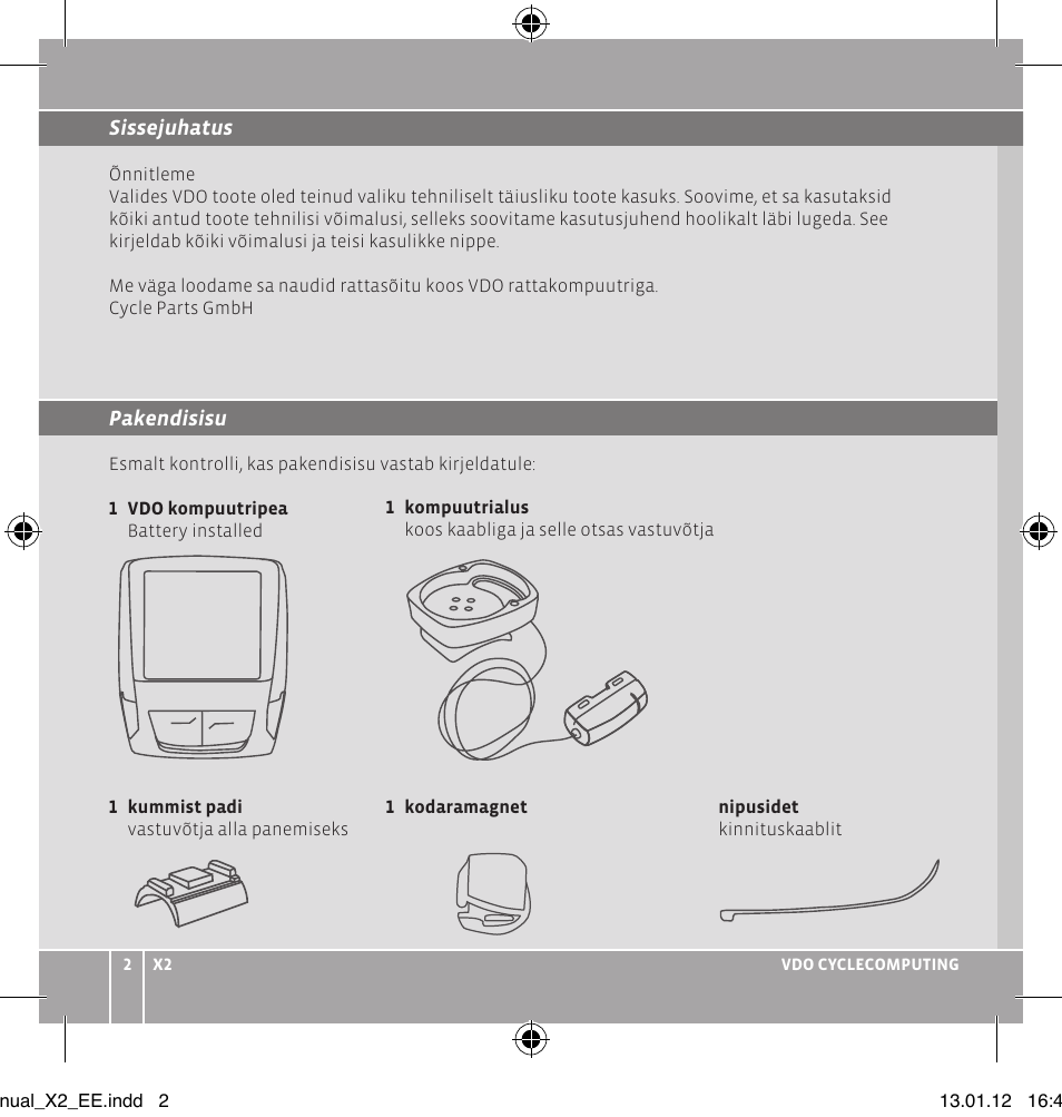 VDO WR X2 User Manual | Page 88 / 264
