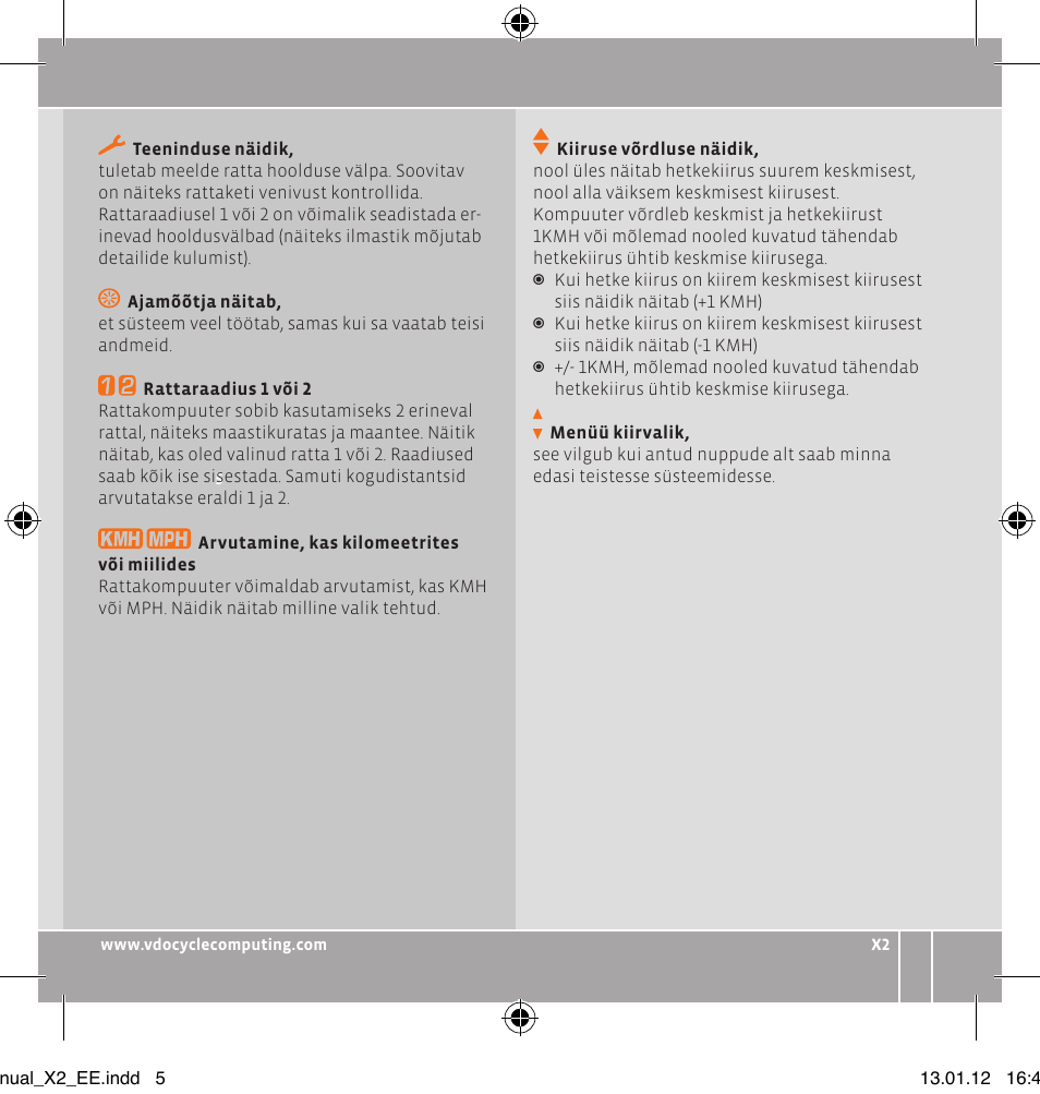 VDO WR X2 User Manual | Page 91 / 264