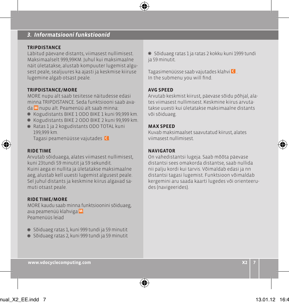 VDO WR X2 User Manual | Page 93 / 264