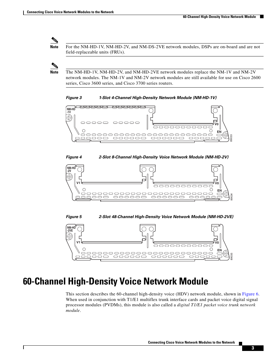 Channel high-density voice network module, Figure 3, Figure 4 | Figure 5 | Cisco OL-12812-01 User Manual | Page 3 / 18