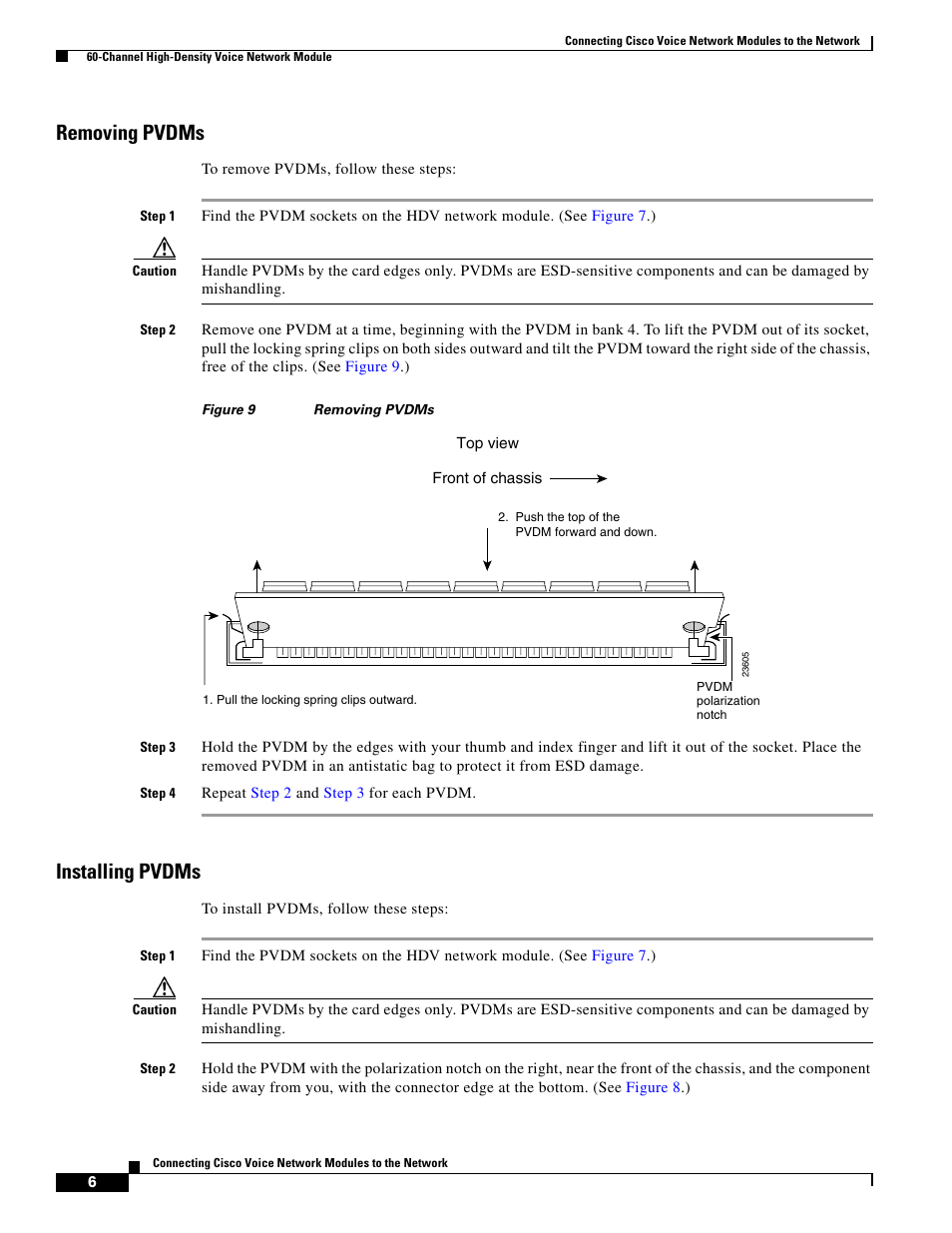 Removing pvdms, Installing pvdms | Cisco OL-12812-01 User Manual | Page 6 / 18