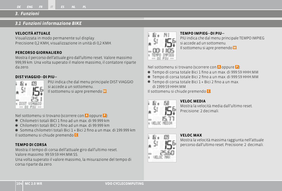 VDO WR MC 2.0 User Manual | Page 104 / 228