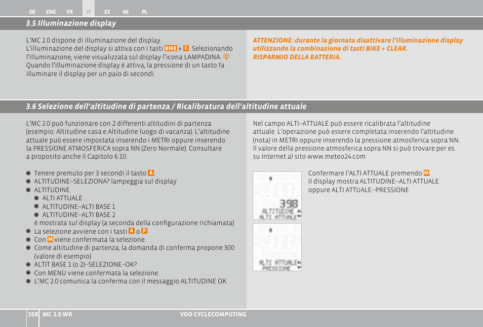 8 start/stop del cronometro | VDO WR MC 2.0 User Manual | Page 108 / 228