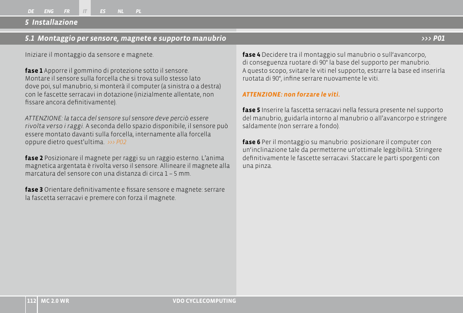 VDO WR MC 2.0 User Manual | Page 112 / 228