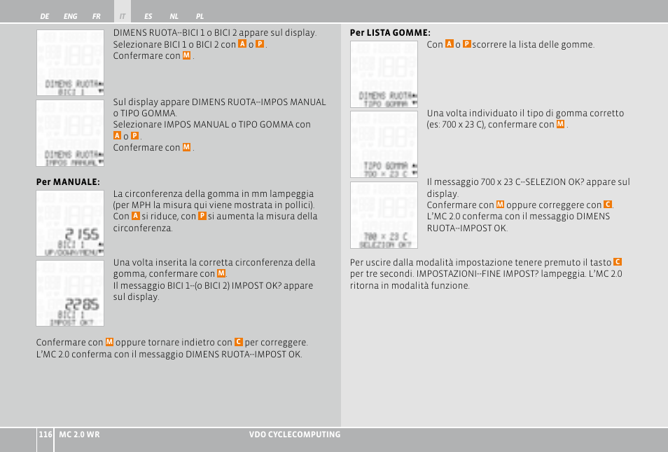 VDO WR MC 2.0 User Manual | Page 116 / 228