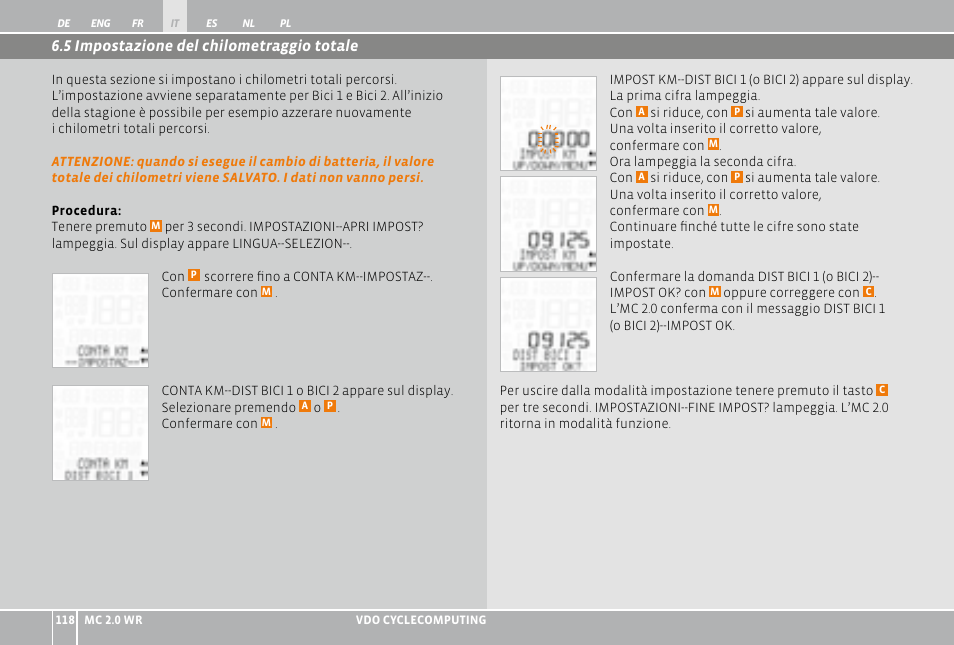 VDO WR MC 2.0 User Manual | Page 118 / 228