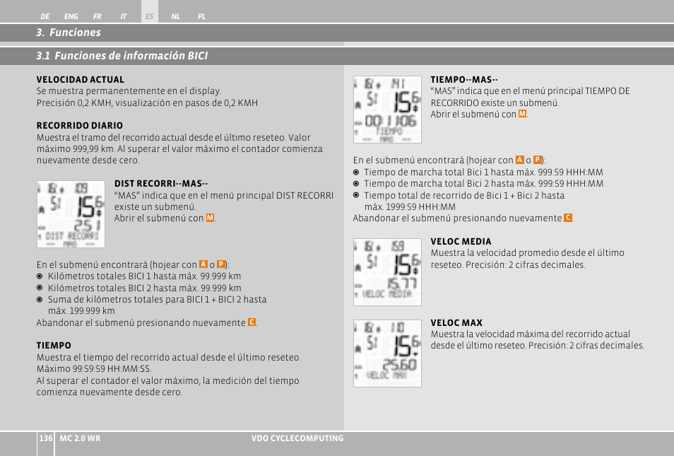 VDO WR MC 2.0 User Manual | Page 136 / 228