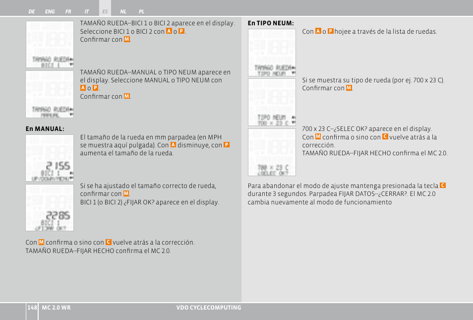 VDO WR MC 2.0 User Manual | Page 148 / 228