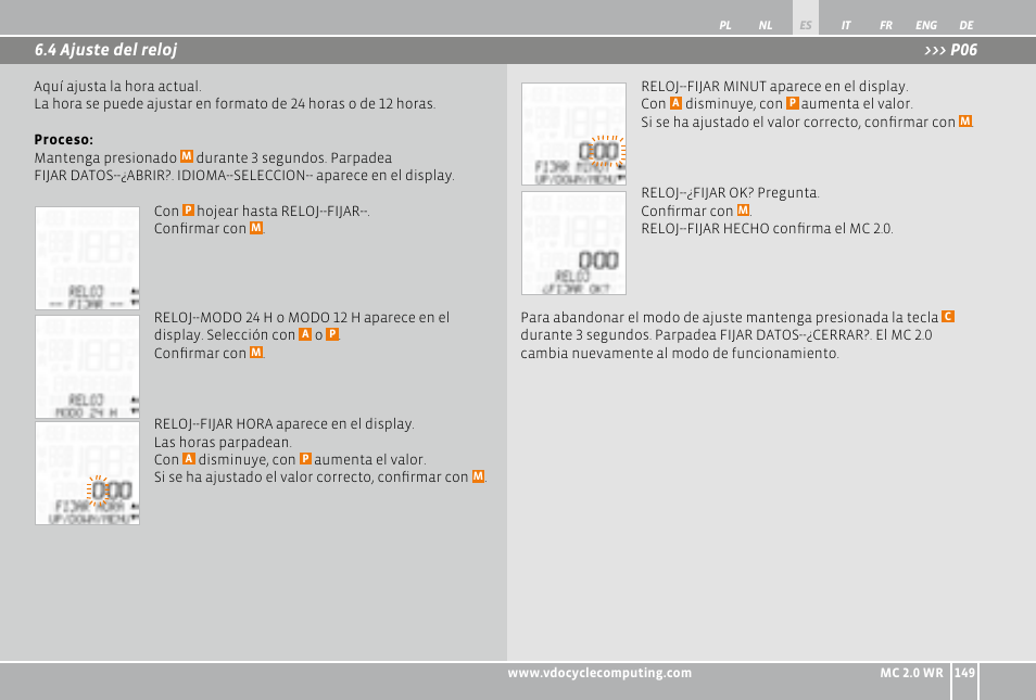 VDO WR MC 2.0 User Manual | Page 149 / 228