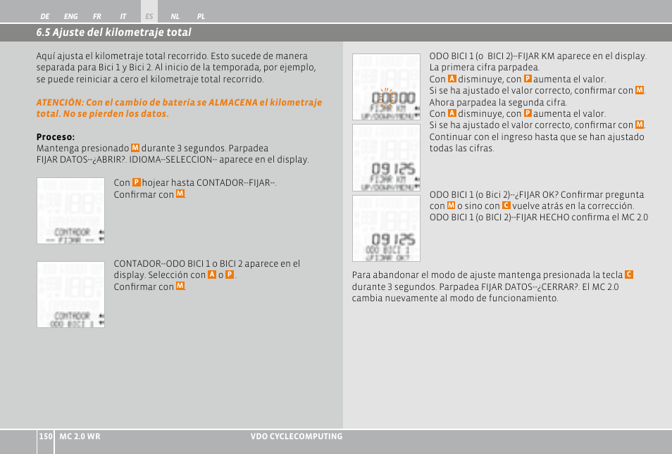 VDO WR MC 2.0 User Manual | Page 150 / 228