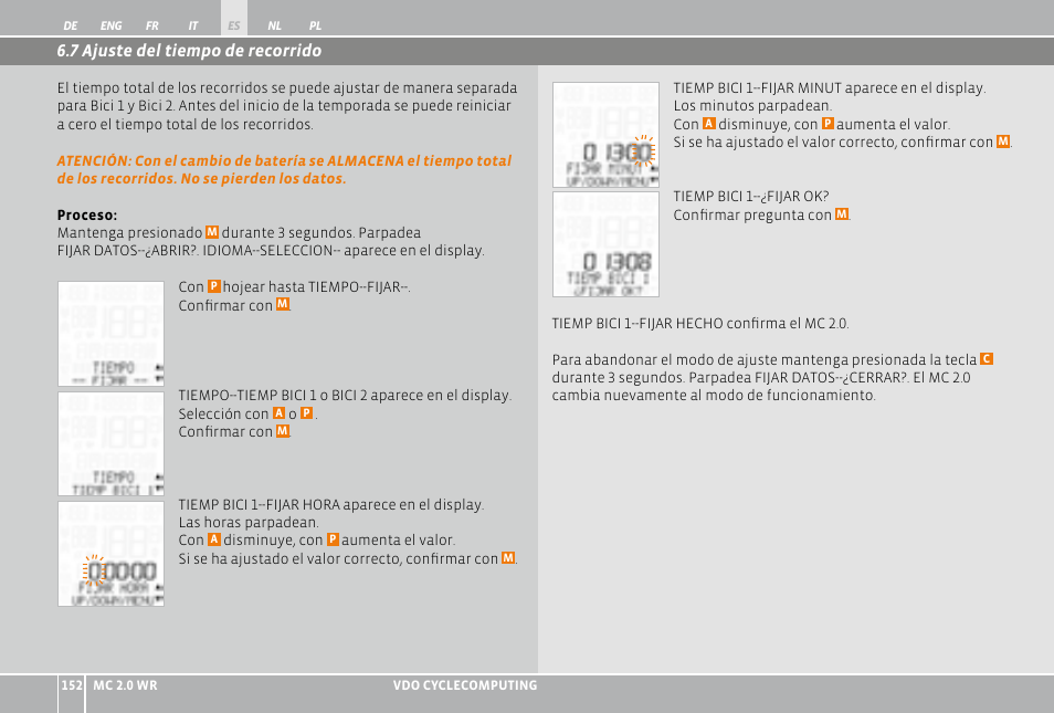 VDO WR MC 2.0 User Manual | Page 152 / 228