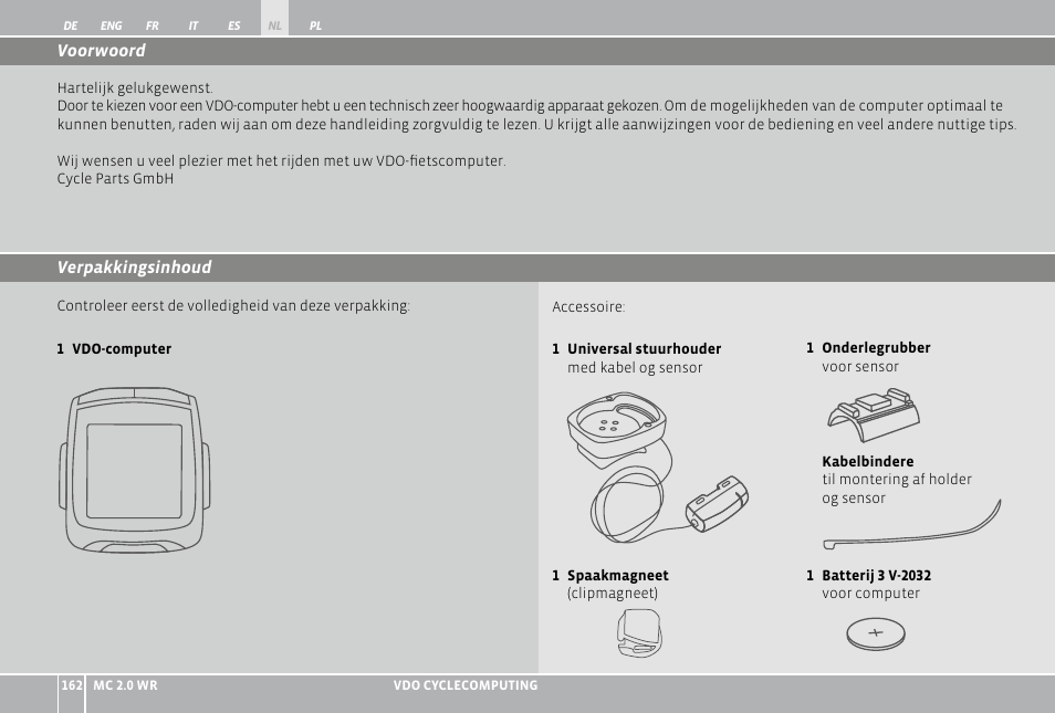 VDO WR MC 2.0 User Manual | Page 162 / 228