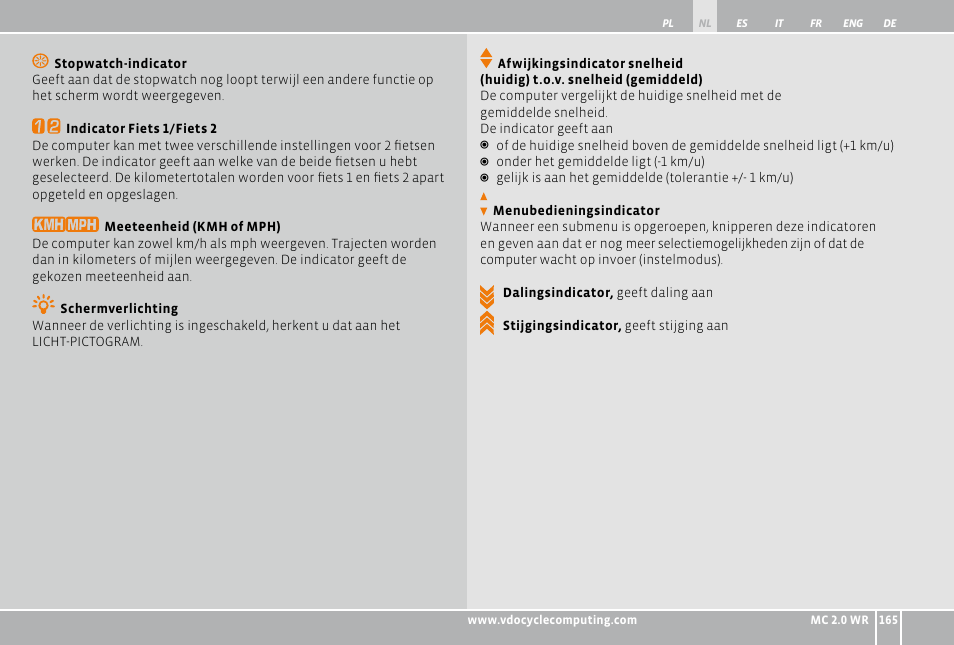 VDO WR MC 2.0 User Manual | Page 165 / 228