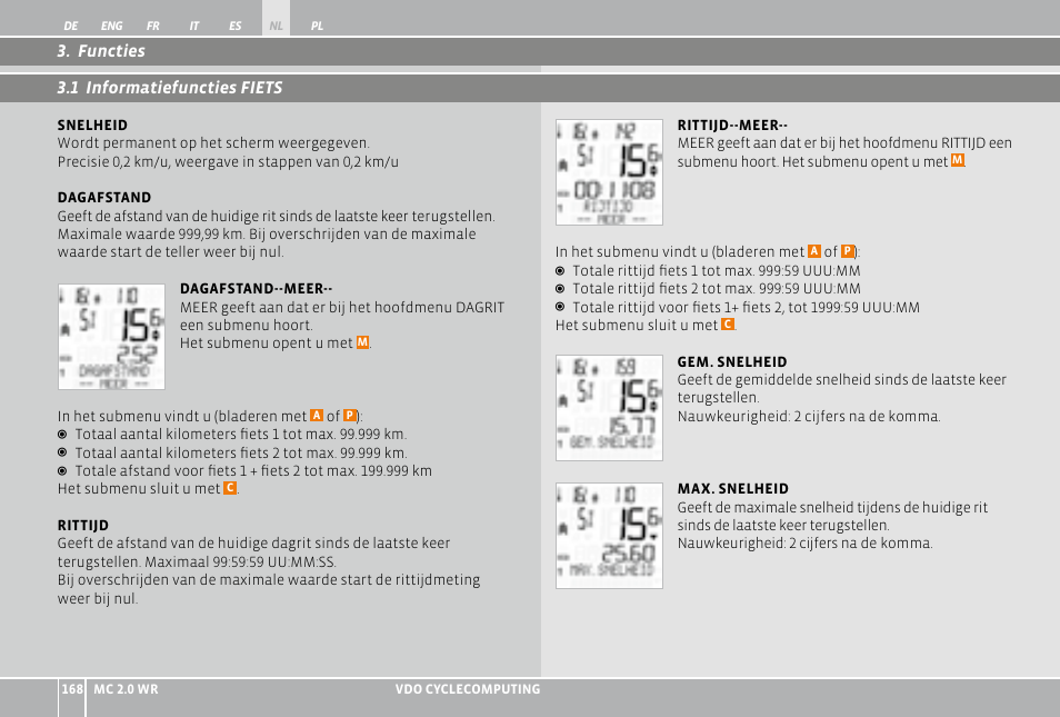 VDO WR MC 2.0 User Manual | Page 168 / 228