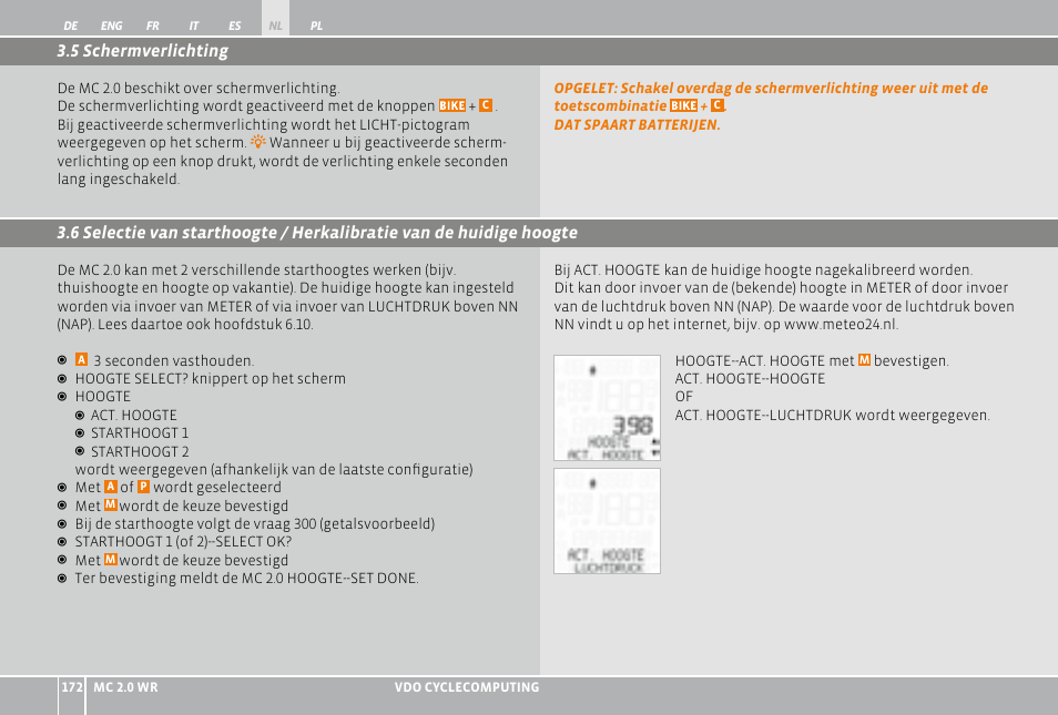 8 start/stop van de chronometer | VDO WR MC 2.0 User Manual | Page 172 / 228