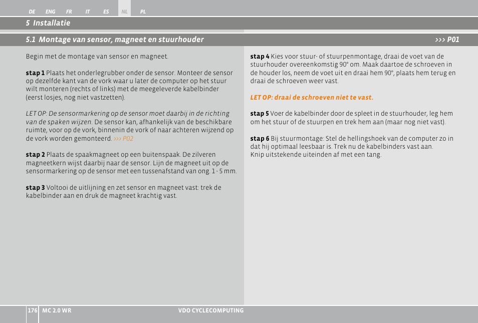 VDO WR MC 2.0 User Manual | Page 176 / 228