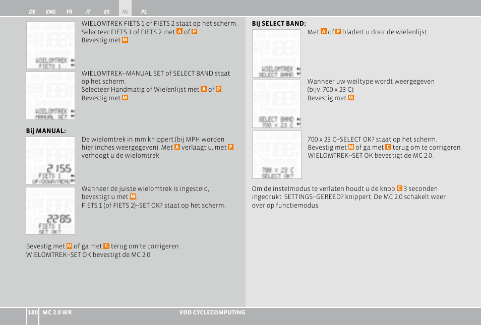 VDO WR MC 2.0 User Manual | Page 180 / 228
