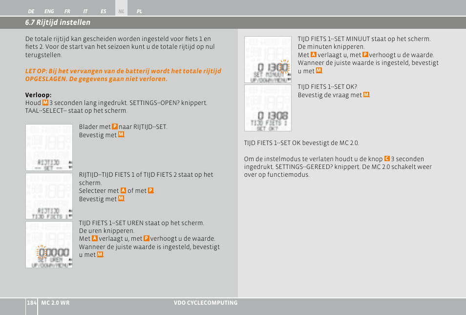 VDO WR MC 2.0 User Manual | Page 184 / 228