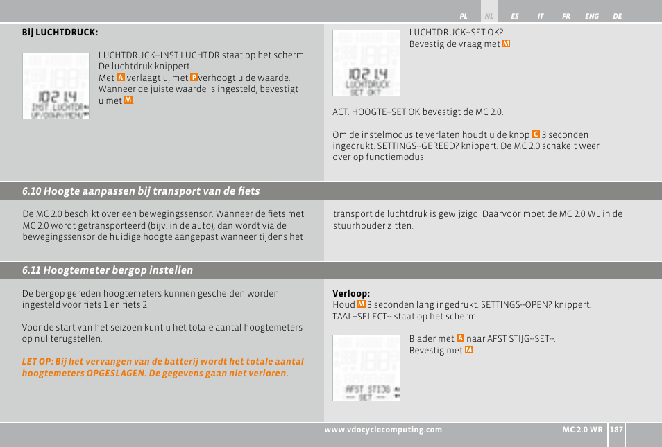 VDO WR MC 2.0 User Manual | Page 187 / 228