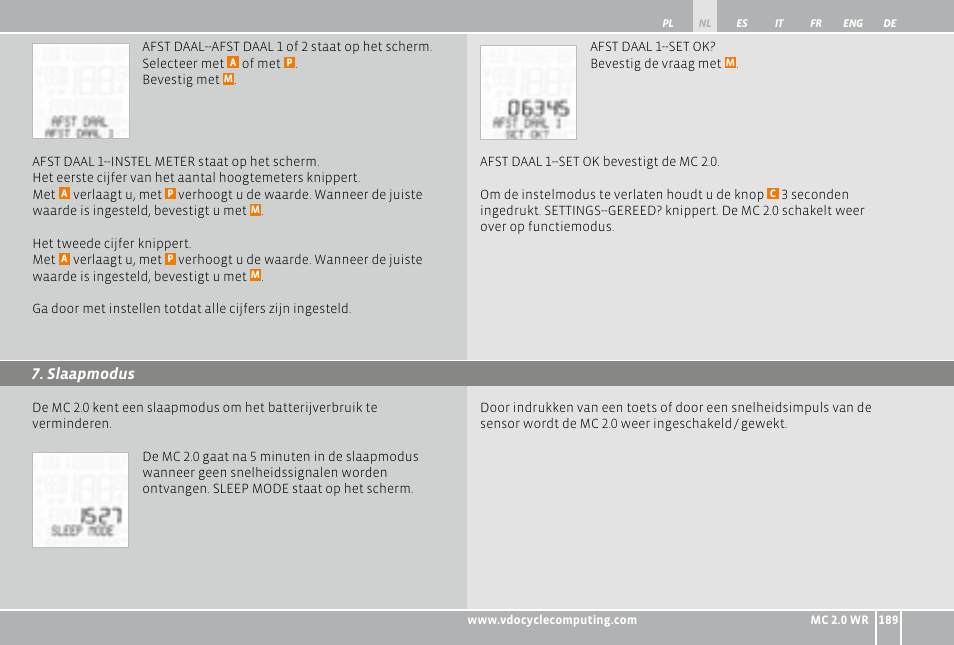 VDO WR MC 2.0 User Manual | Page 189 / 228