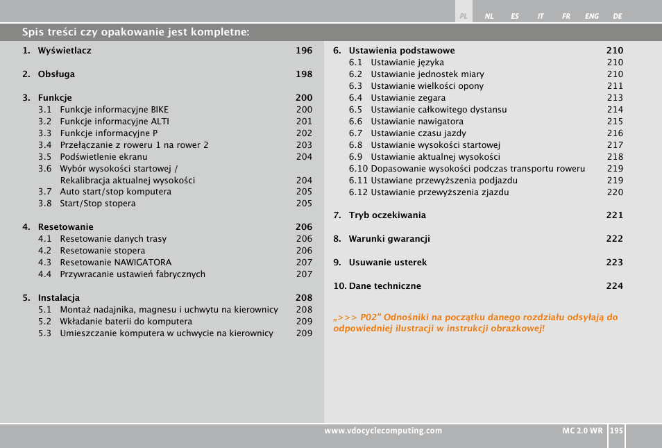 VDO WR MC 2.0 User Manual | Page 195 / 228