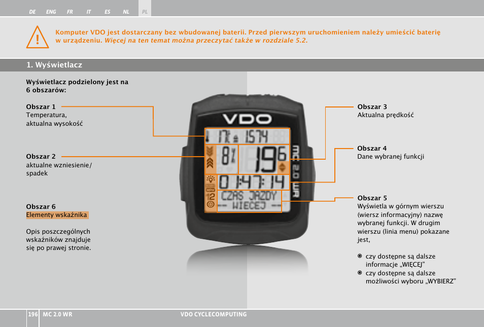 VDO WR MC 2.0 User Manual | Page 196 / 228
