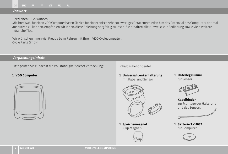 VDO WR MC 2.0 User Manual | Page 2 / 228