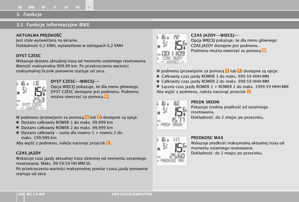 VDO WR MC 2.0 User Manual | Page 200 / 228