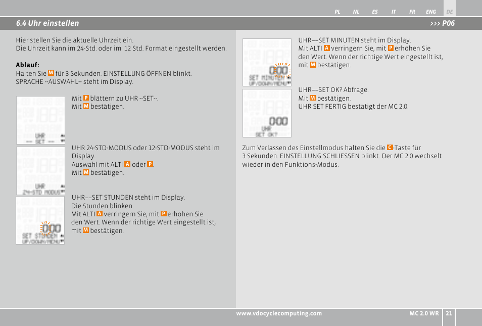 VDO WR MC 2.0 User Manual | Page 21 / 228