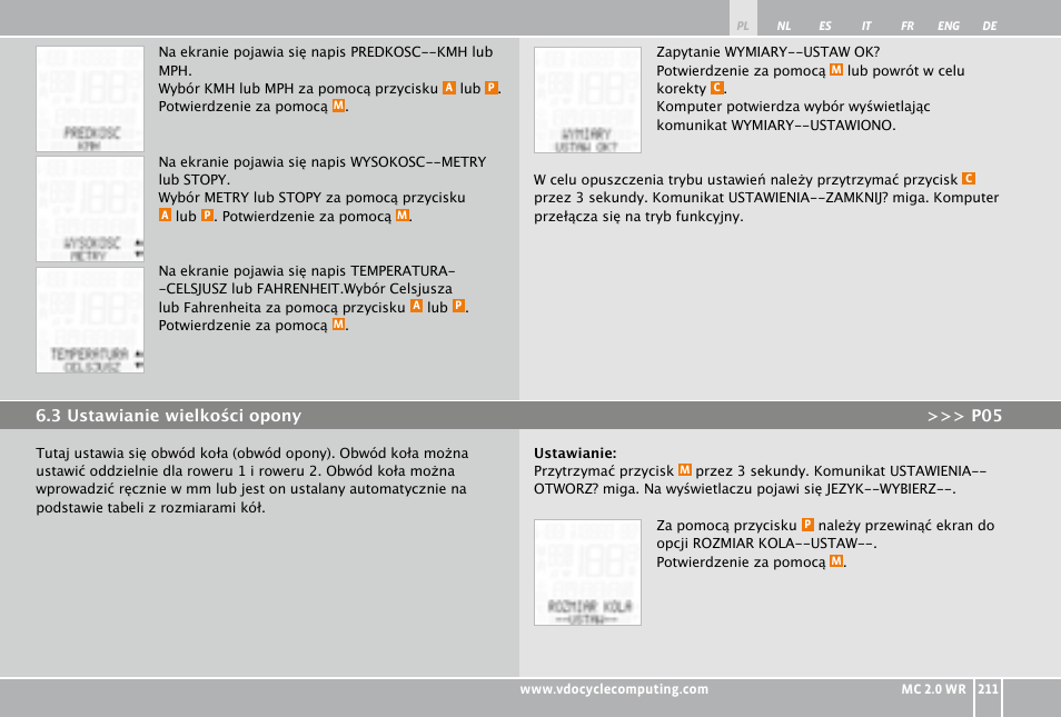 VDO WR MC 2.0 User Manual | Page 211 / 228