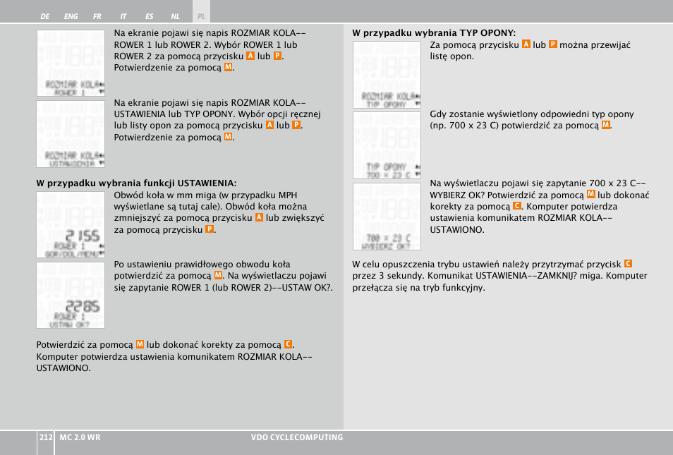 VDO WR MC 2.0 User Manual | Page 212 / 228