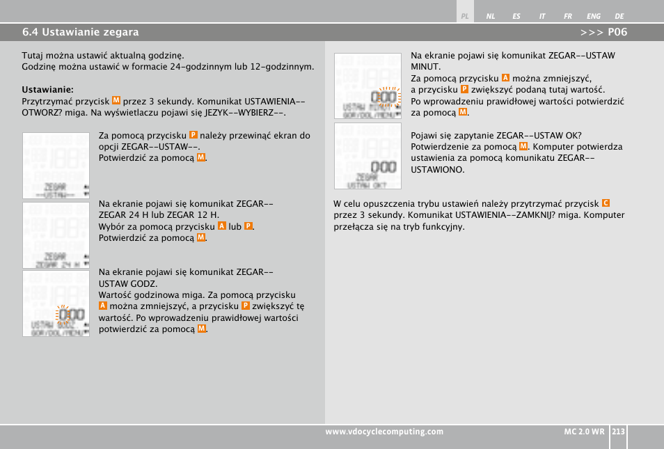 VDO WR MC 2.0 User Manual | Page 213 / 228