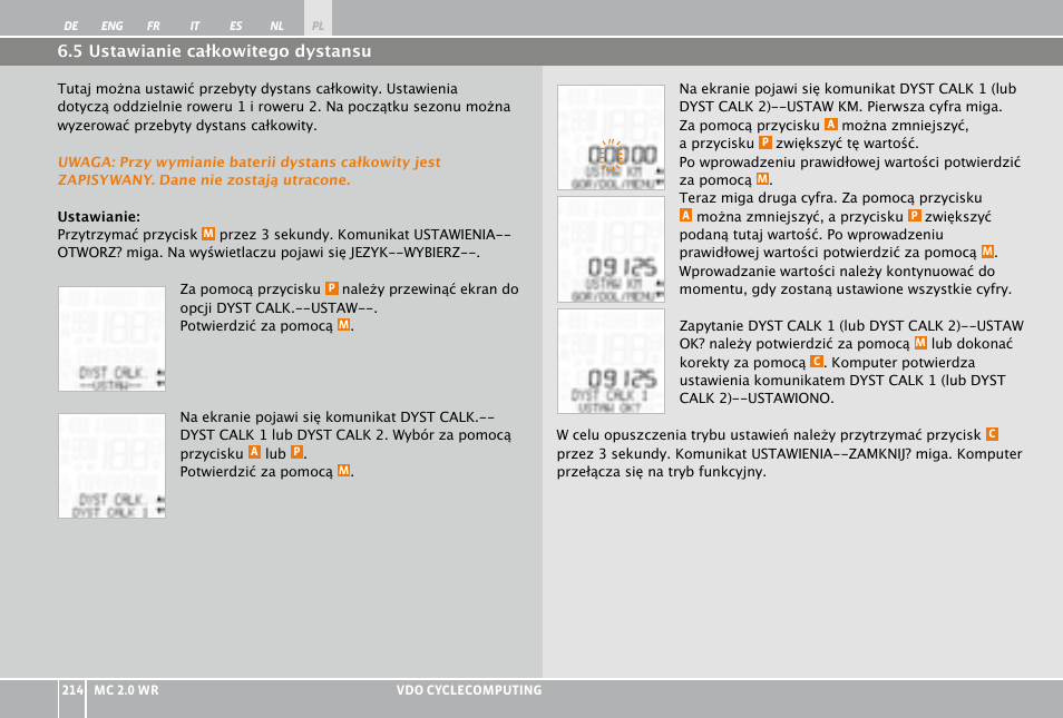 VDO WR MC 2.0 User Manual | Page 214 / 228