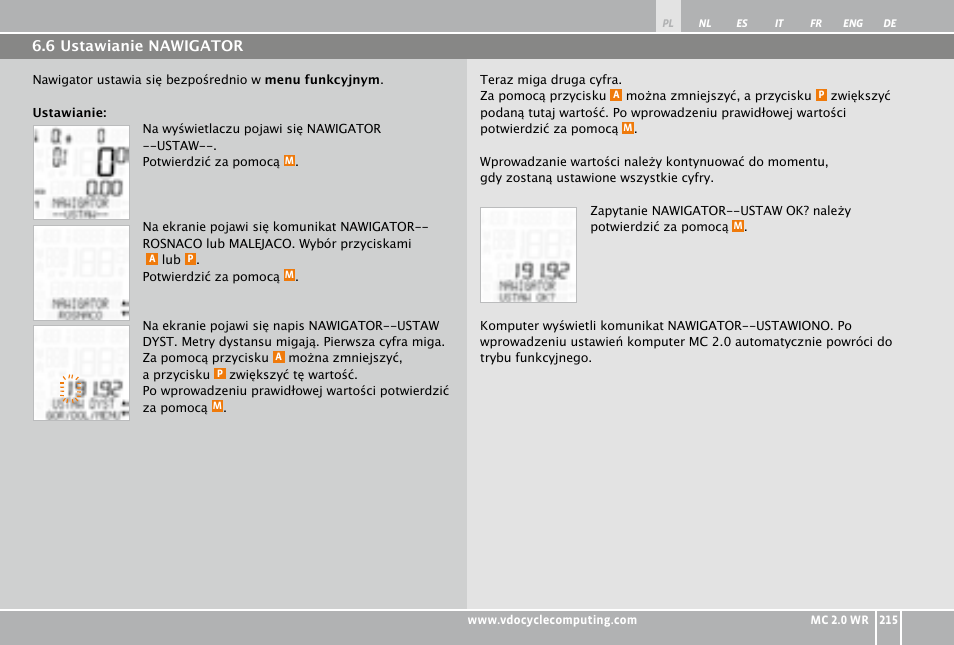 VDO WR MC 2.0 User Manual | Page 215 / 228