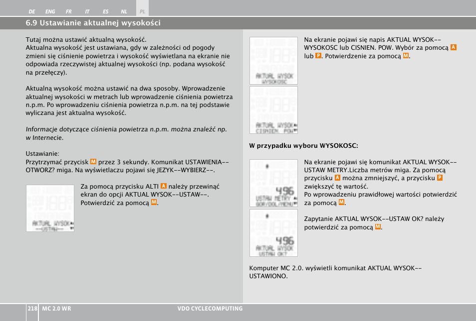 VDO WR MC 2.0 User Manual | Page 218 / 228