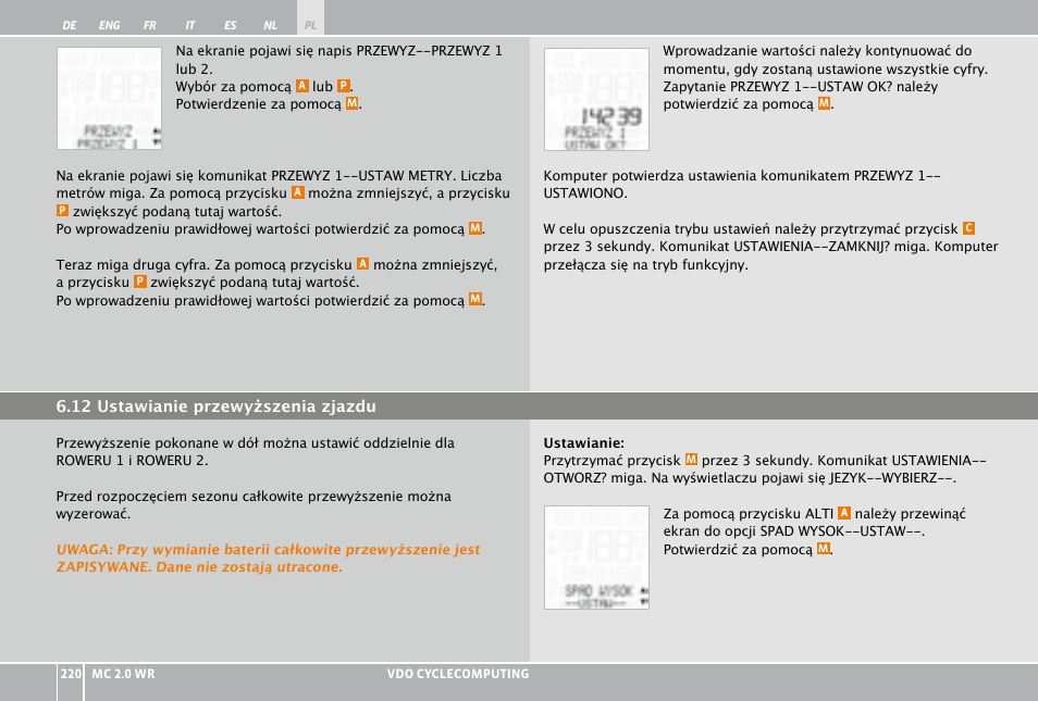 VDO WR MC 2.0 User Manual | Page 220 / 228