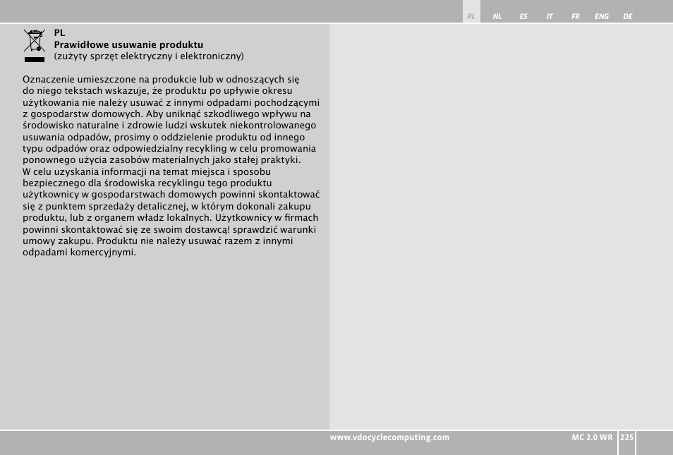 VDO WR MC 2.0 User Manual | Page 225 / 228
