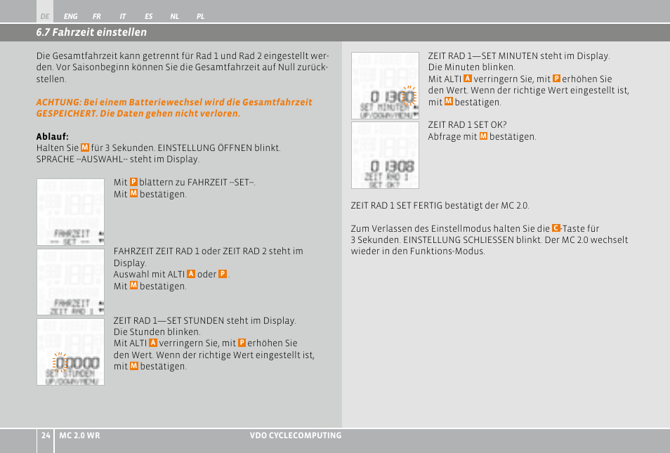 VDO WR MC 2.0 User Manual | Page 24 / 228