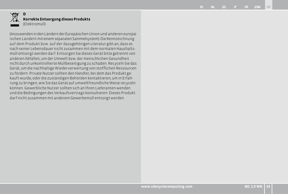 VDO WR MC 2.0 User Manual | Page 33 / 228