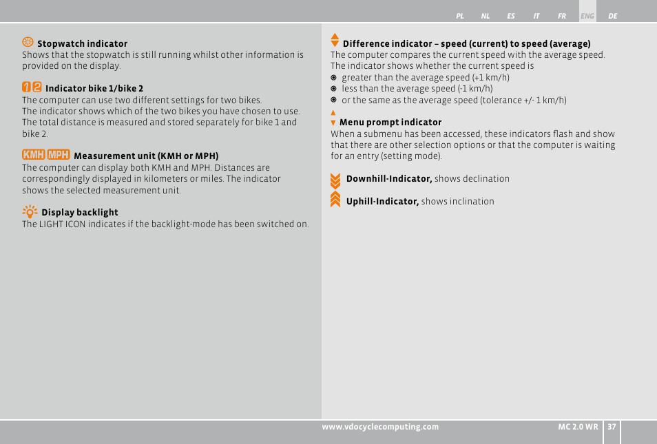 VDO WR MC 2.0 User Manual | Page 37 / 228