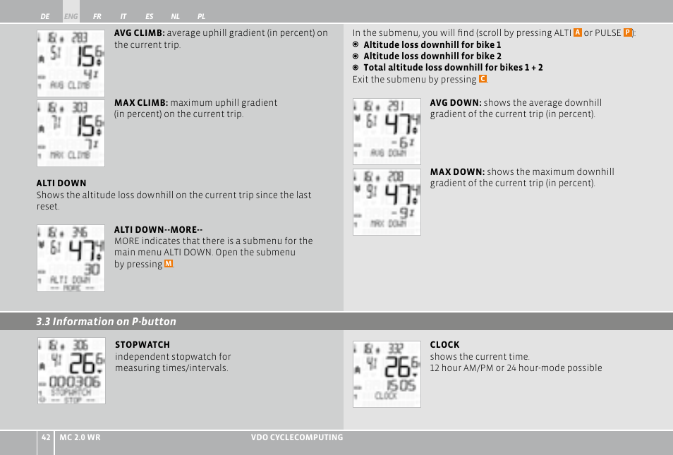 VDO WR MC 2.0 User Manual | Page 42 / 228